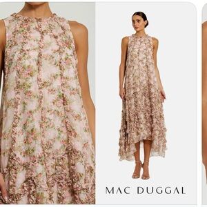 Mac Duggal Pink Floral High Low Dress